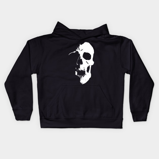 White Skull Kids Hoodie by CJ Ramirez